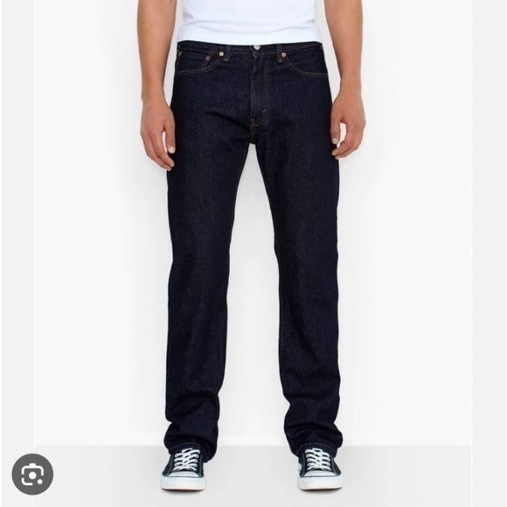 NWT Levi’s 505 Regular Straight Dark Denim Jeans, Roomy Thigh, Sz. 40x30